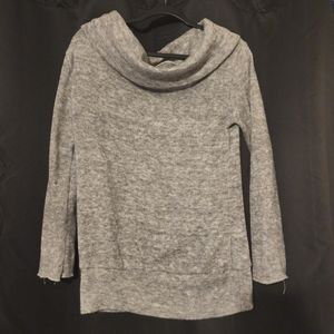 Grey Cowl Neck, Off Shoulder, Sweater
